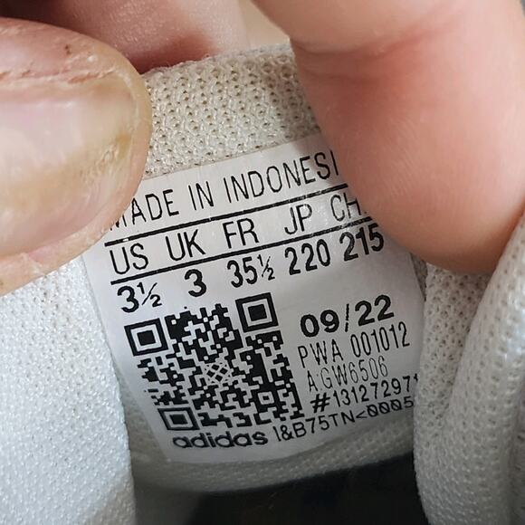 Big Kids Adidas Grand Court Low Sz 3.5 010548 White Leather Athletic Sneakers - Picture 7 of 8